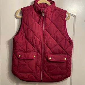 J. Crew Puffer Vest - Red/Burgundy Color - Size Medium